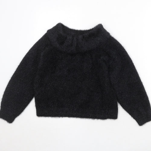 H&M Womens Black Roll Neck Polyester Pullover Jumper Size XS