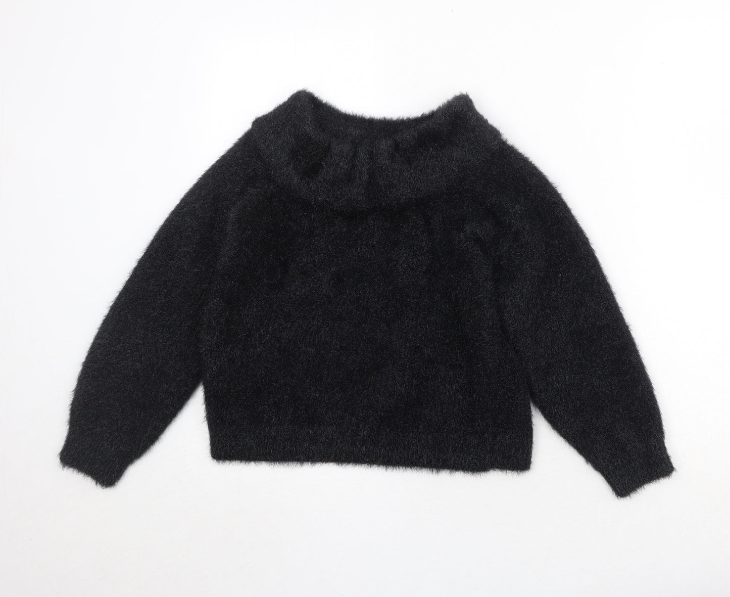 H&M Womens Black Roll Neck Polyester Pullover Jumper Size XS