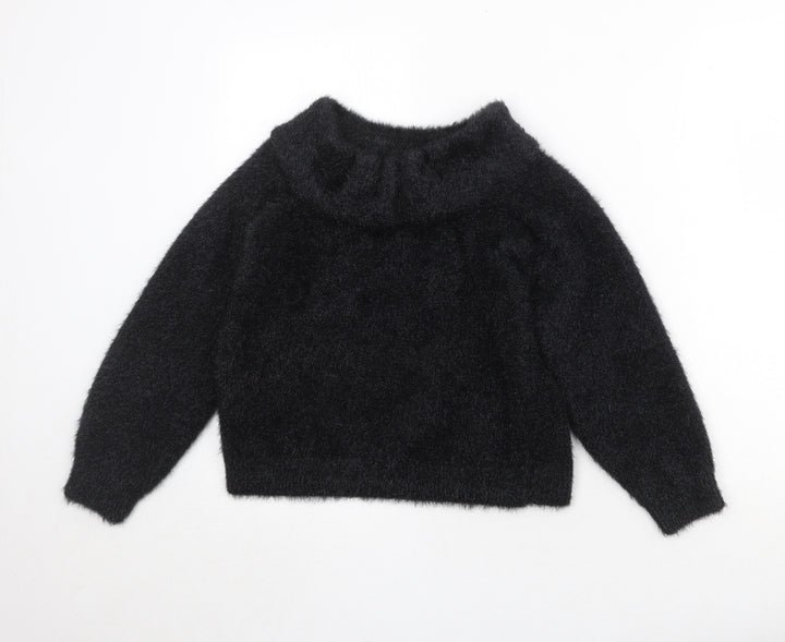 H&M Womens Black Roll Neck Polyester Pullover Jumper Size XS