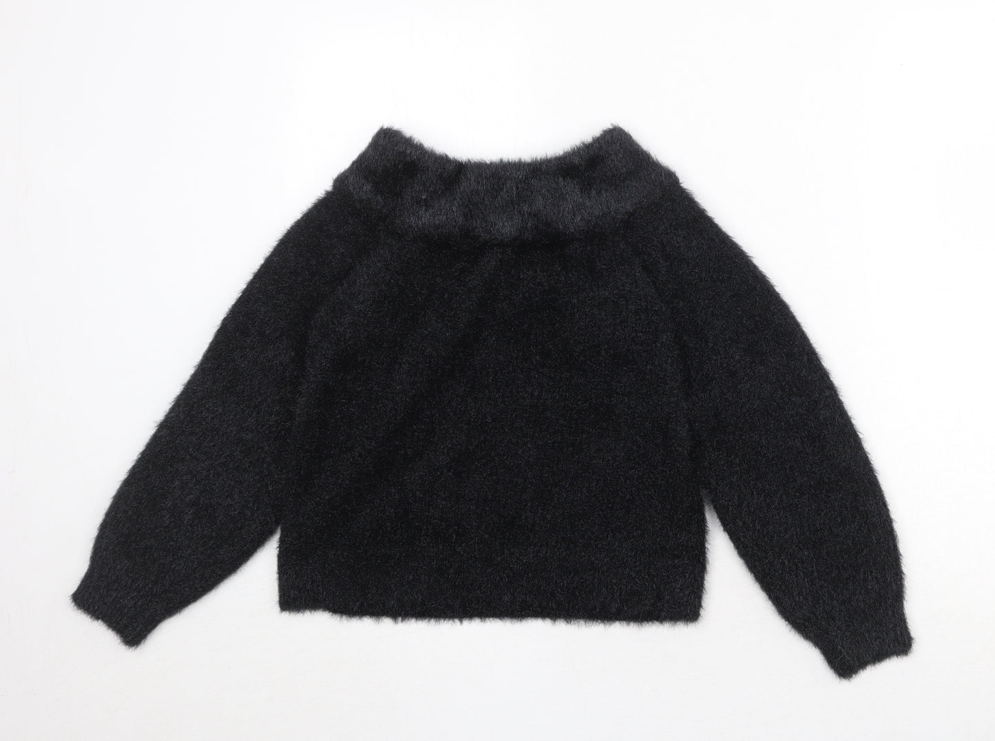H&M Womens Black Roll Neck Polyester Pullover Jumper Size XS