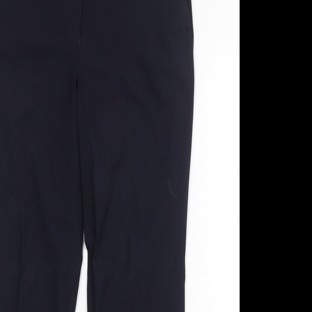 NEXT Womens Blue Polyester Trousers Size 12 Regular Zip