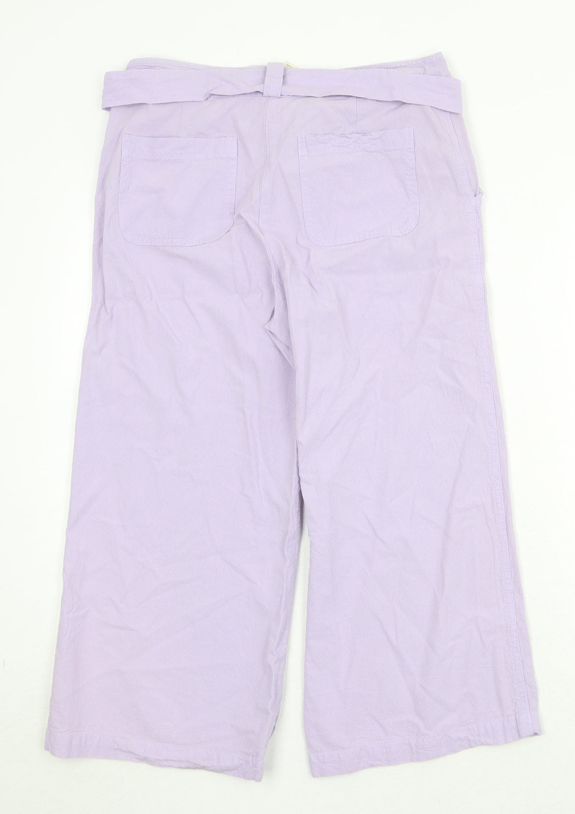 M&Co Womens Purple Cotton Trousers Size 10 Regular Zip