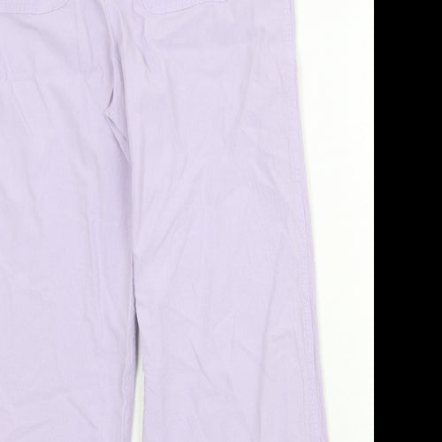 M&Co Womens Purple Cotton Trousers Size 10 Regular Zip