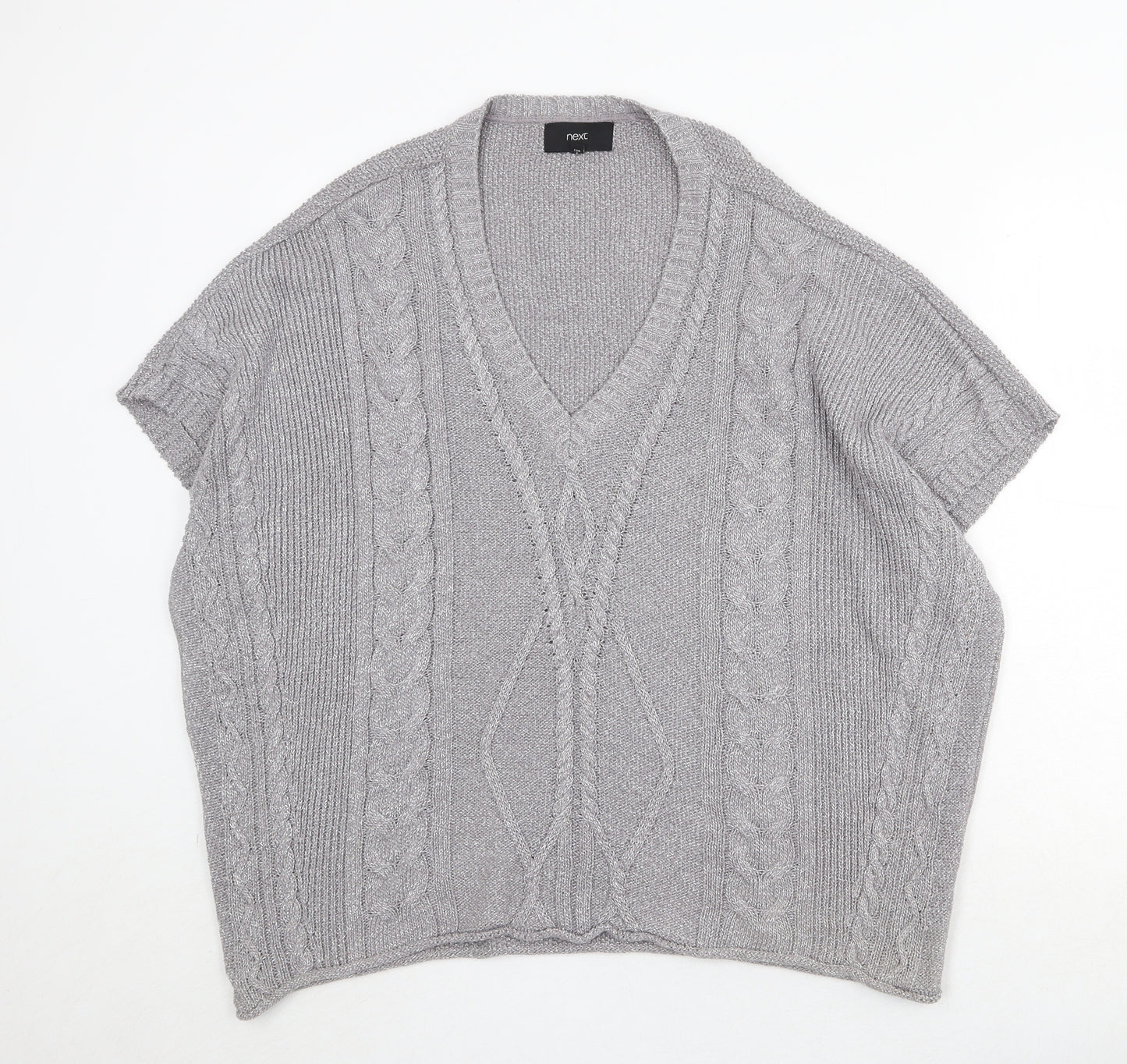 NEXT Womens Green V-Neck Cotton Pullover Jumper Size M