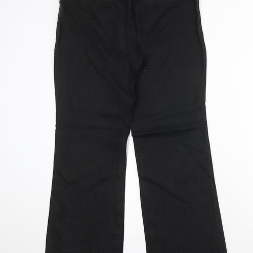 Planet Womens Black Polyester Trousers Size 30 in Regular Zip