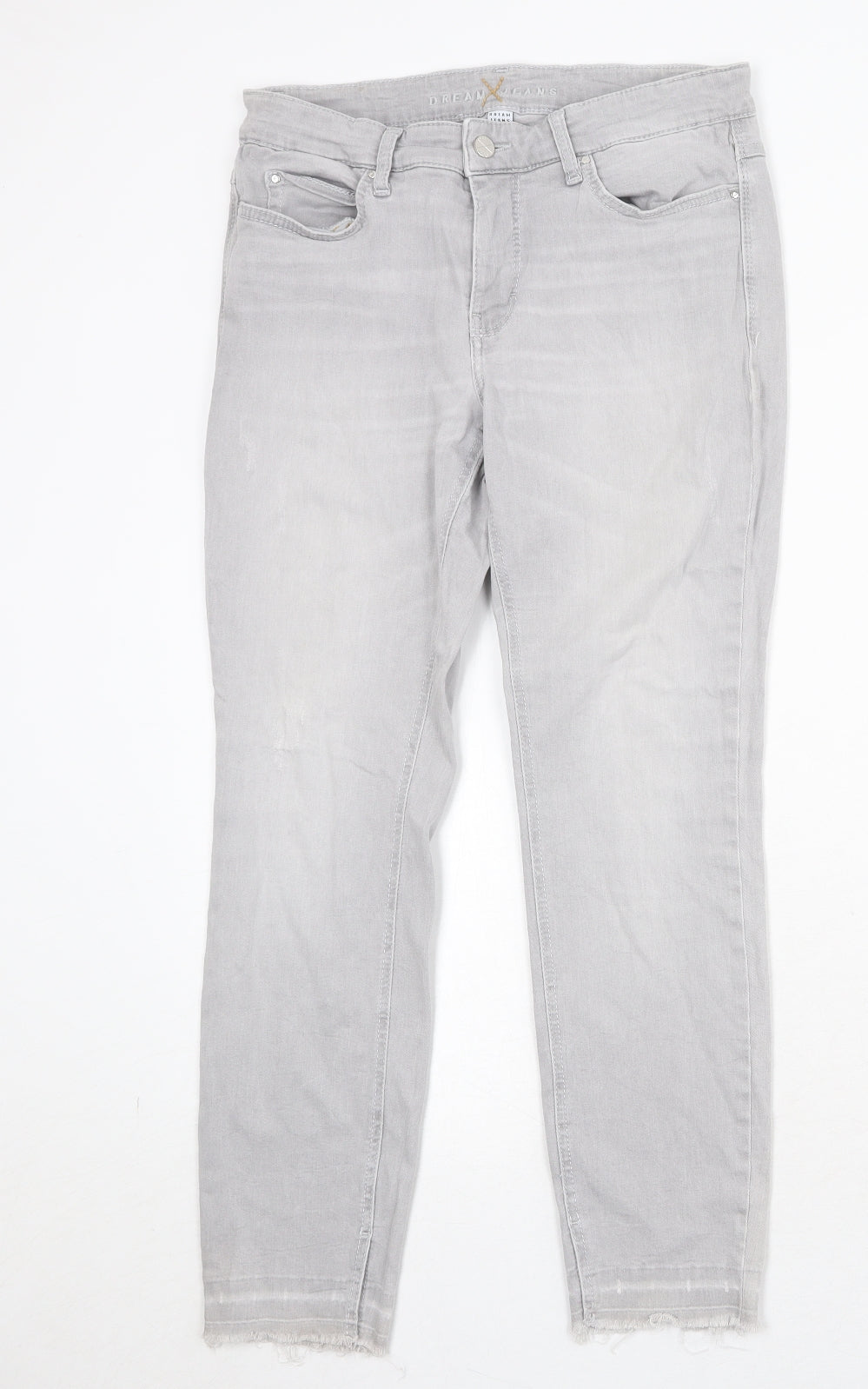 Dream Jeans Womens Grey Cotton Skinny Jeans Size 27 in Regular Zip