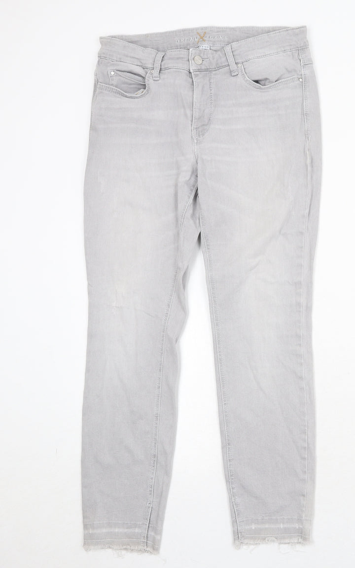Dream Jeans Womens Grey Cotton Skinny Jeans Size 27 in Regular Zip