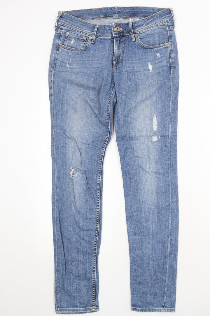 H&M Womens Blue Cotton Skinny Jeans Size 27 in Regular Zip