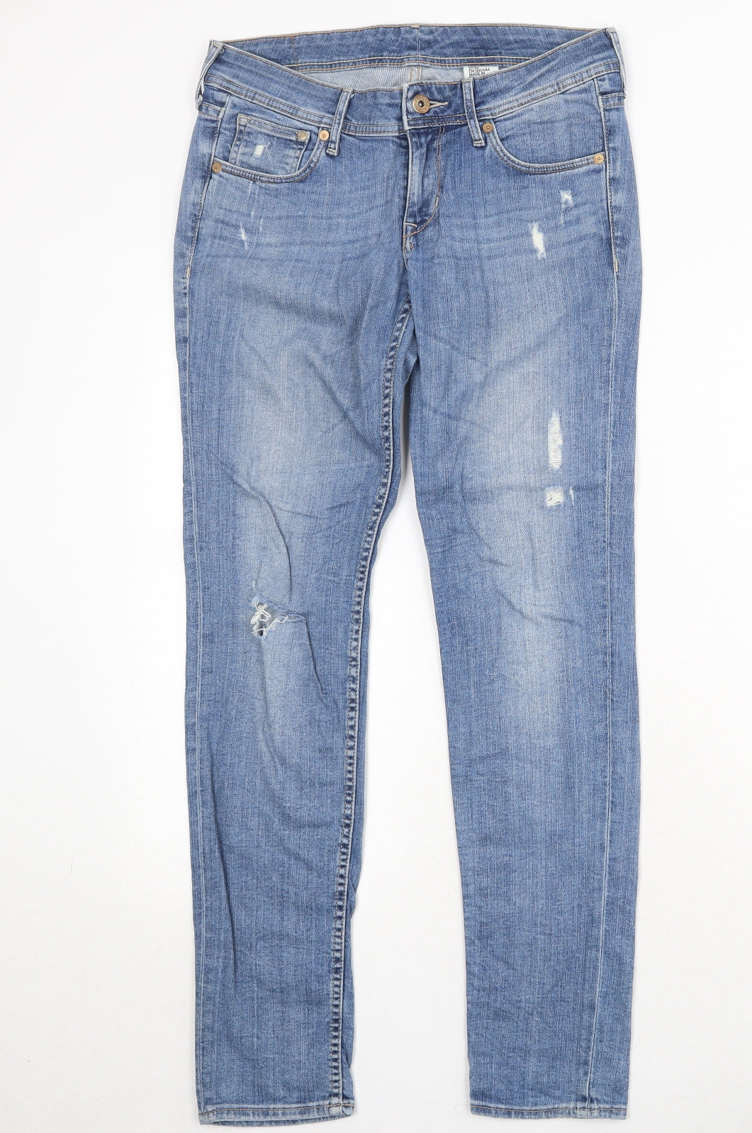 H&M Womens Blue Cotton Skinny Jeans Size 27 in Regular Zip
