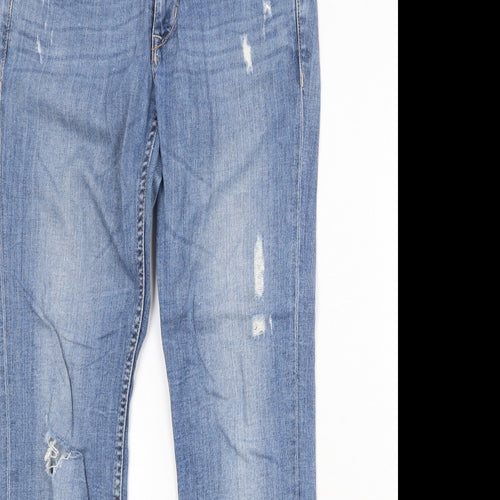 H&M Womens Blue Cotton Skinny Jeans Size 27 in Regular Zip