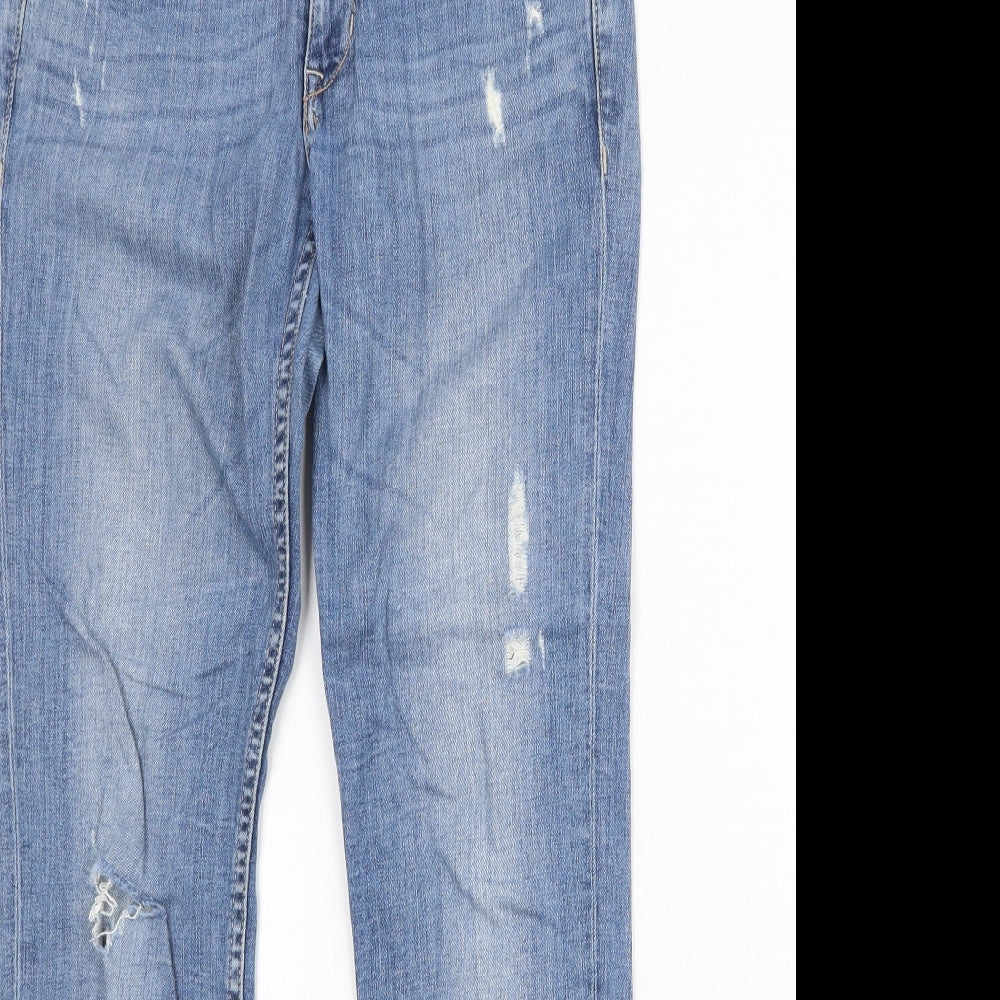 H&M Womens Blue Cotton Skinny Jeans Size 27 in Regular Zip