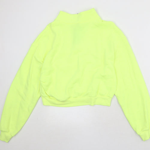 Divided by H&M Womens Yellow Cotton Pullover Sweatshirt Size M Zip - Williamsburg