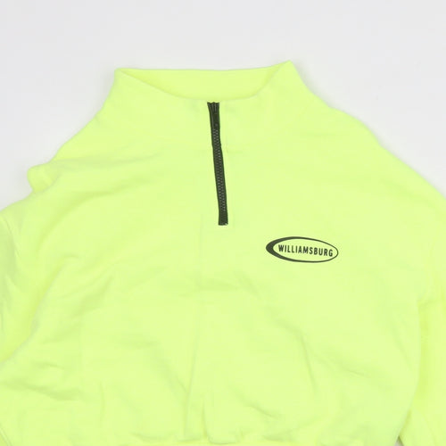 Divided by H&M Womens Yellow Cotton Pullover Sweatshirt Size M Zip - Williamsburg