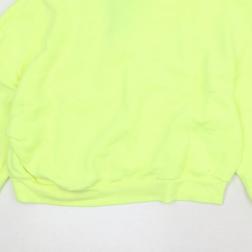 Divided by H&M Womens Yellow Cotton Pullover Sweatshirt Size M Zip - Williamsburg