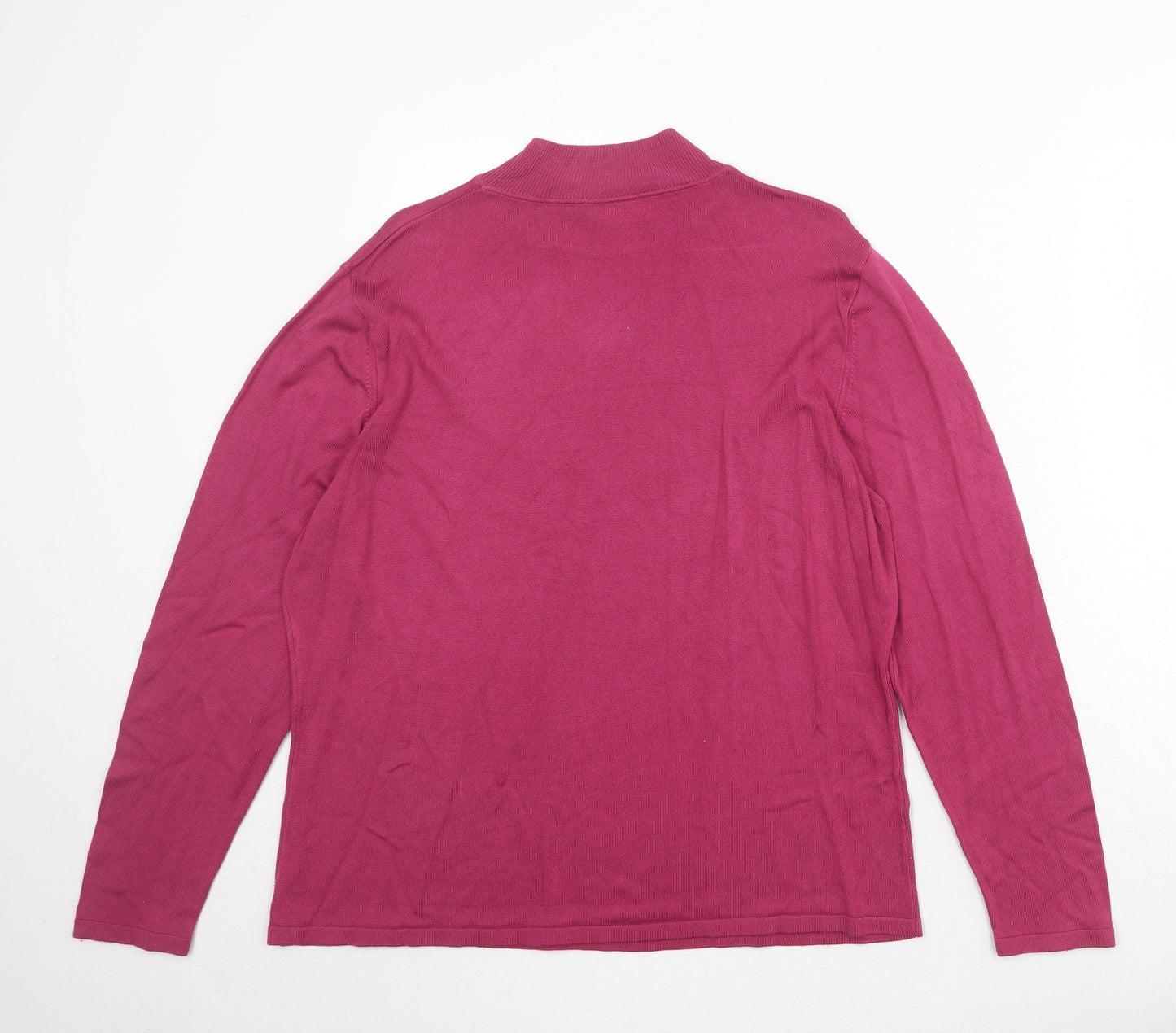 Country Casuals Womens Pink High Neck Lyocell Pullover Jumper Size S