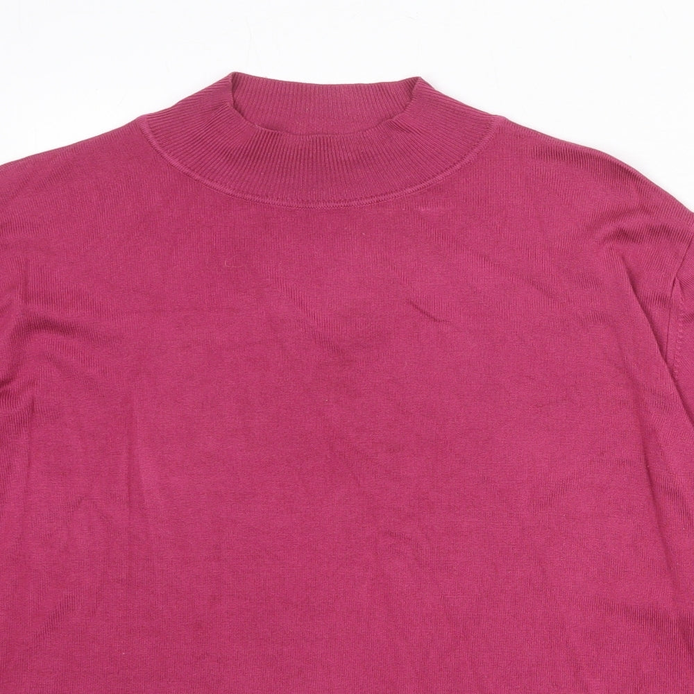 Country Casuals Womens Pink High Neck Lyocell Pullover Jumper Size S