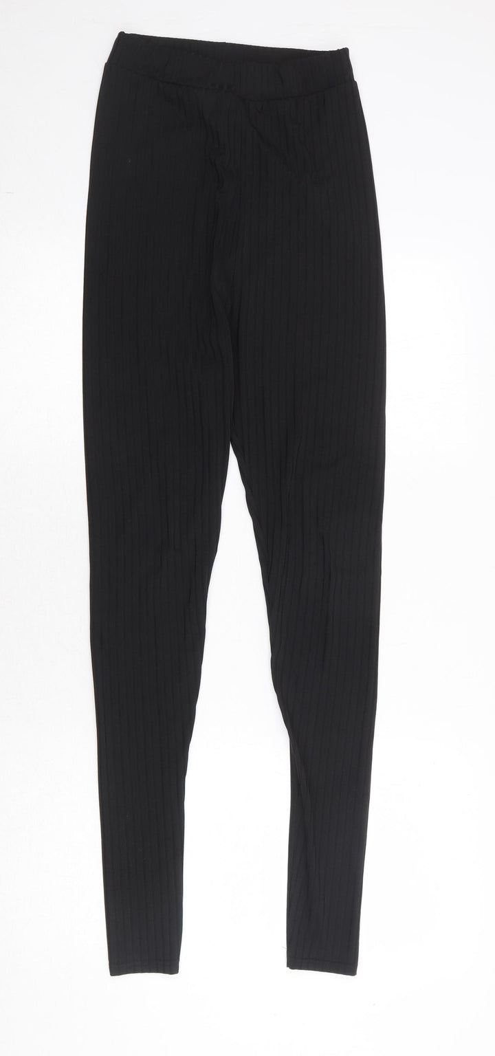 PRETTYLITTLETHING Womens Black Polyester Jegging Leggings Size 8