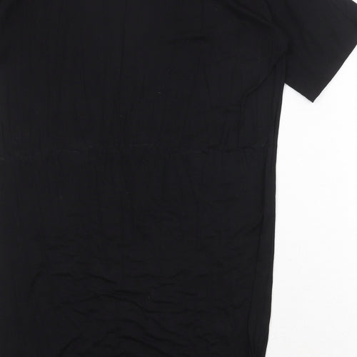 Boohoo Womens Black Viscose T-Shirt Dress Size 8 Round Neck Pullover