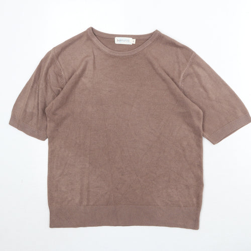 Bonmarché Womens Brown Round Neck Acrylic Pullover Jumper Size S