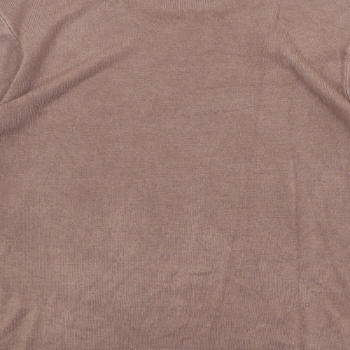 Bonmarché Womens Brown Round Neck Acrylic Pullover Jumper Size S