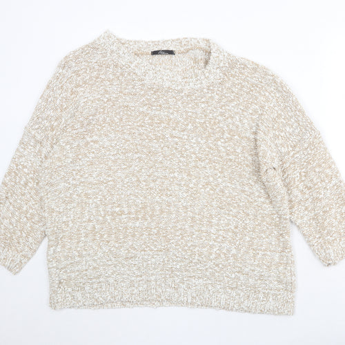 bonmar Womens Beige Round Neck Acrylic Pullover Jumper Size L