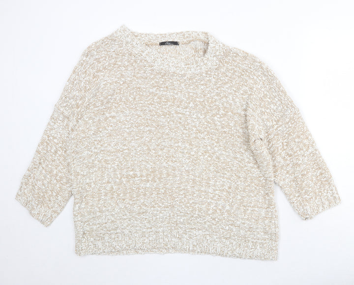 bonmar Womens Beige Round Neck Acrylic Pullover Jumper Size L