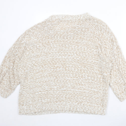 bonmar Womens Beige Round Neck Acrylic Pullover Jumper Size L