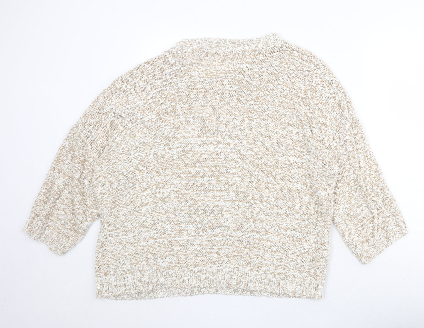 bonmar Womens Beige Round Neck Acrylic Pullover Jumper Size L