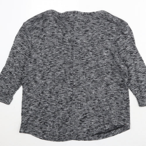 River Island Womens Black Scoop Neck Cotton Pullover Jumper Size 8