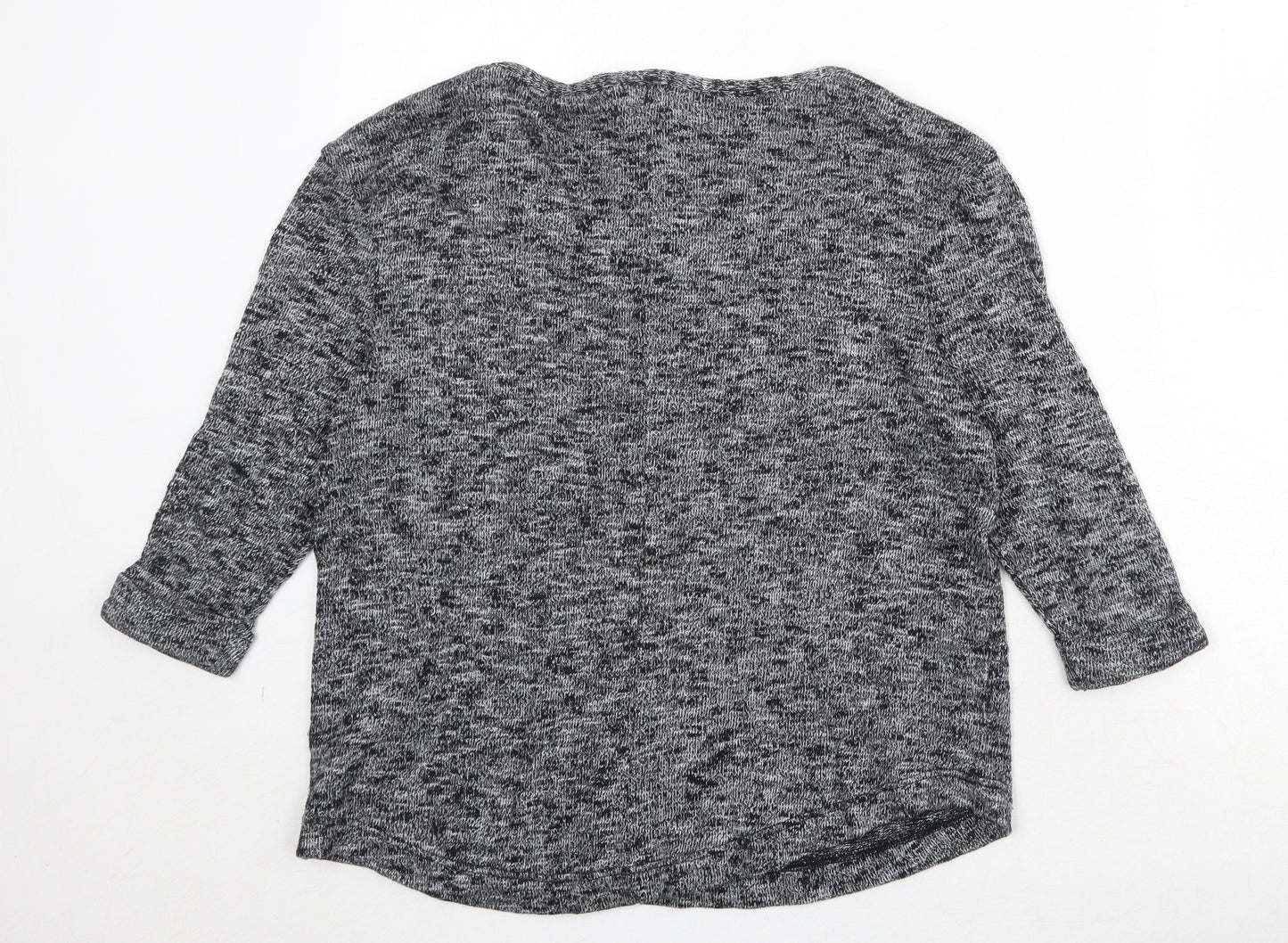 River Island Womens Black Scoop Neck Cotton Pullover Jumper Size 8