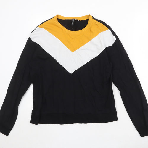 Divided Womens Black Colourblock 100% Cotton Pullover Sweatshirt Size S Pullover