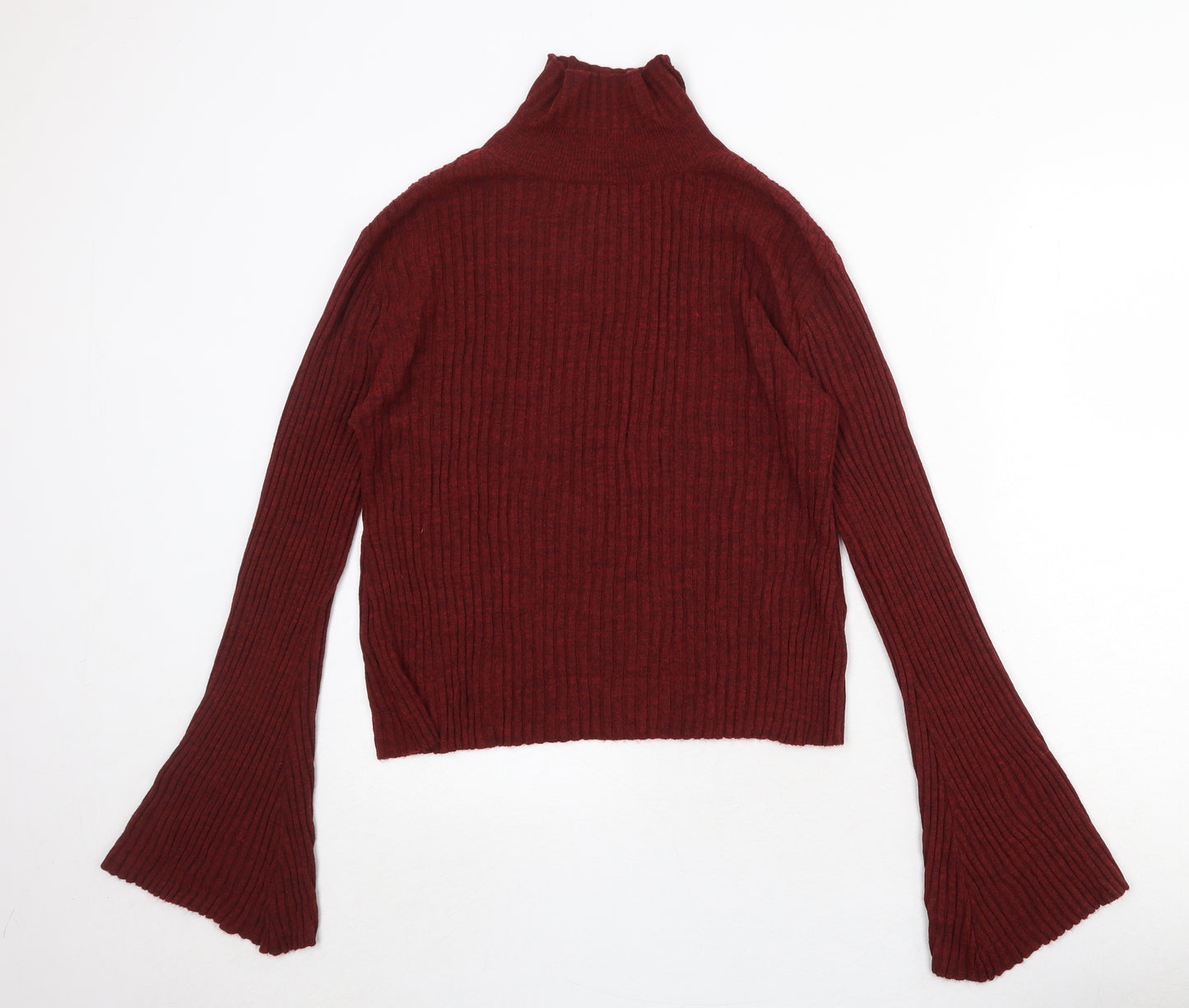 Byhenay Holland Womens Red High Neck Acrylic Pullover Jumper Size 12