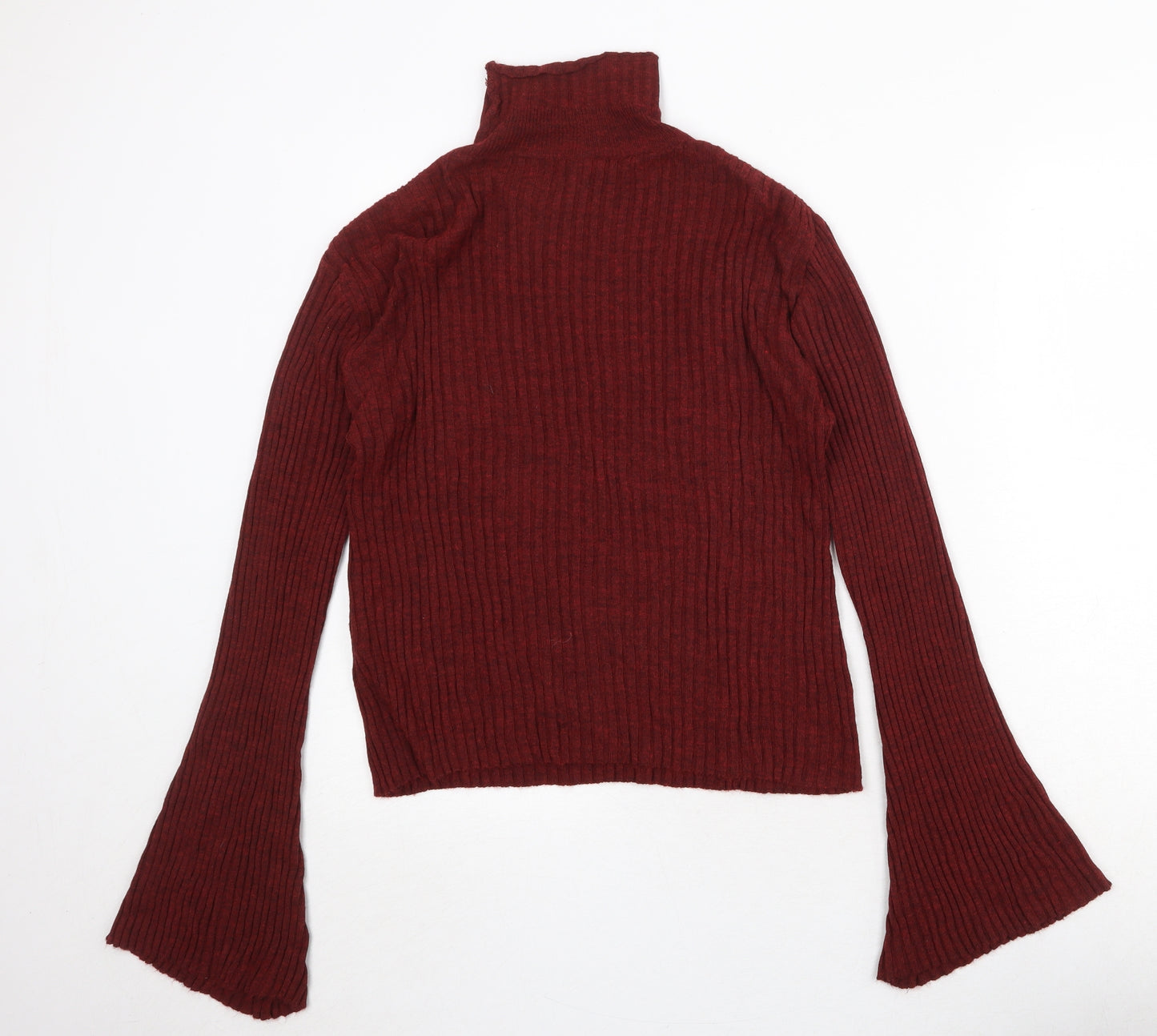 Byhenay Holland Womens Red High Neck Acrylic Pullover Jumper Size 12