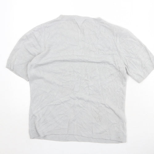 Marks and Spencer Womens Grey Acrylic Basic T-Shirt Size 10 Round Neck