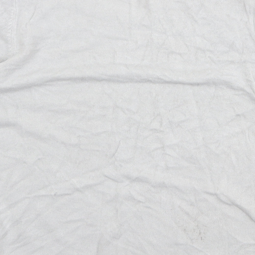 Marks and Spencer Womens Grey Acrylic Basic T-Shirt Size 10 Round Neck