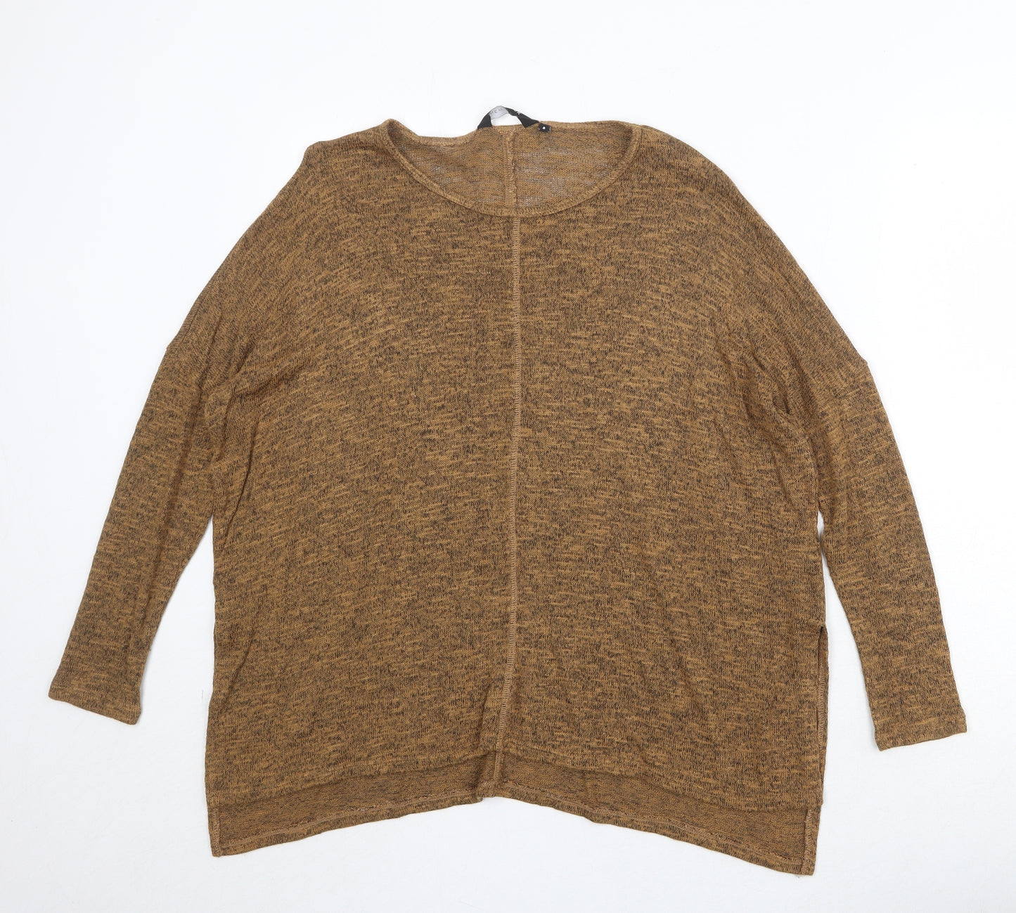 H&M Womens Brown Round Neck Viscose Pullover Jumper Size 8