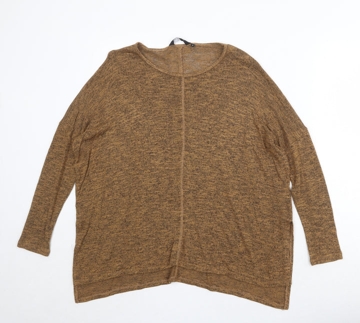 H&M Womens Brown Round Neck Viscose Pullover Jumper Size 8
