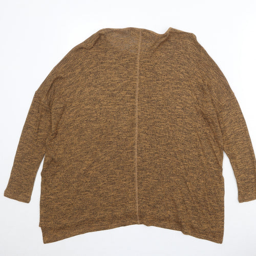 H&M Womens Brown Round Neck Viscose Pullover Jumper Size 8