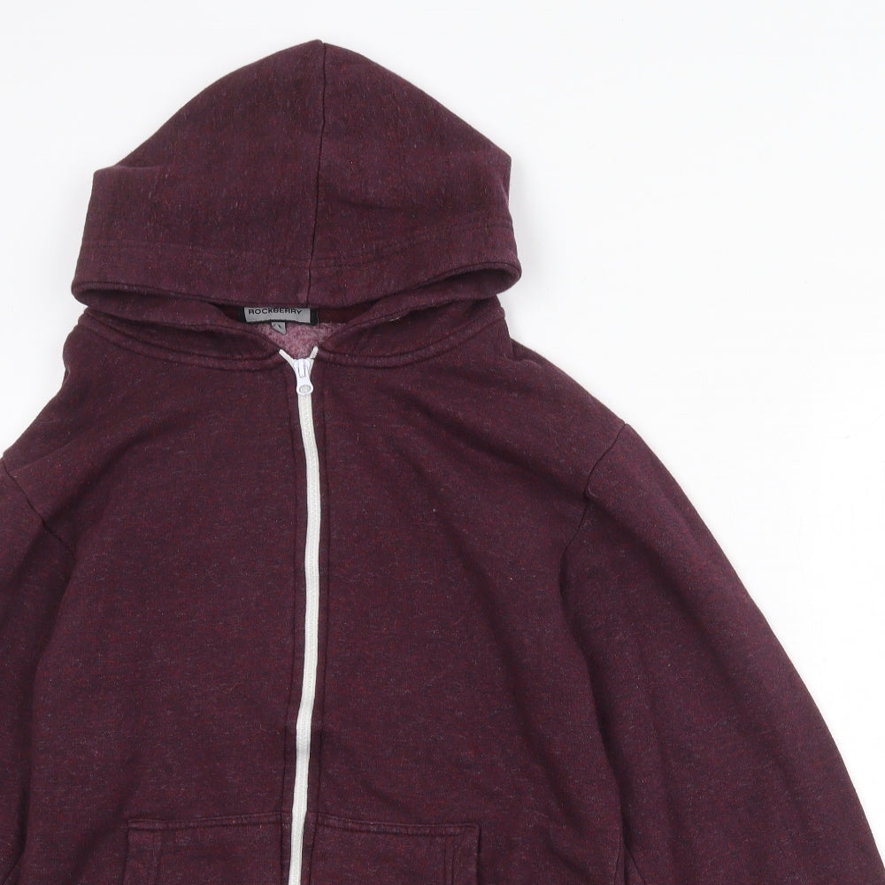 Rock Berry Womens Red Cotton Full Zip Hoodie Size M Zip
