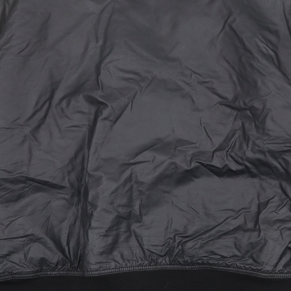 Full Circle Mens Black Bomber Jacket Jacket Size L Zip - Faux Fur Collar