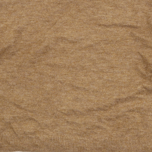 H&M Womens Brown Round Neck Acetate Pullover Jumper Size S