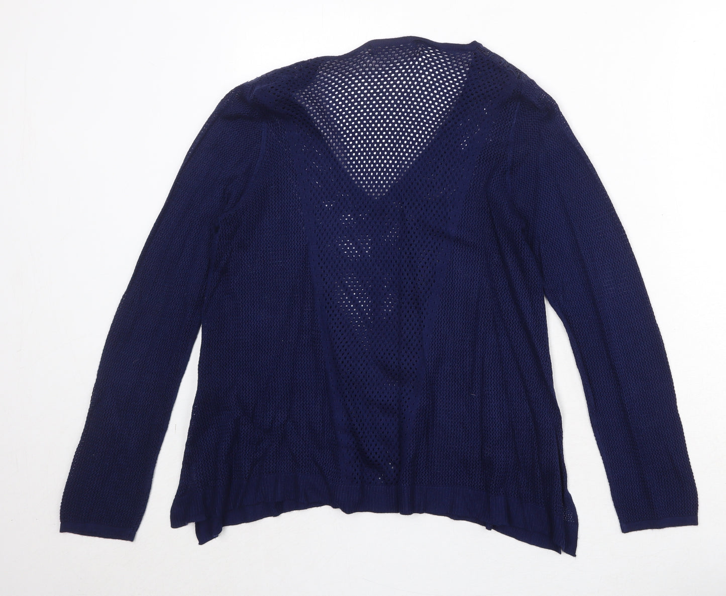Marks and Spencer Womens Blue V-Neck Viscose Pullover Jumper Size 12