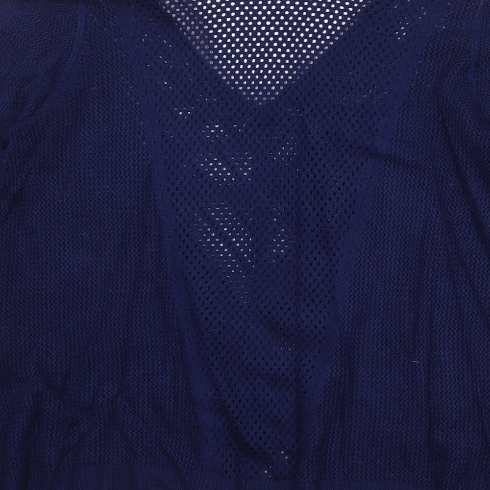 Marks and Spencer Womens Blue V-Neck Viscose Pullover Jumper Size 12