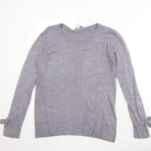 Dorothy Perkins Womens Grey Round Neck Acrylic Pullover Jumper Size 10