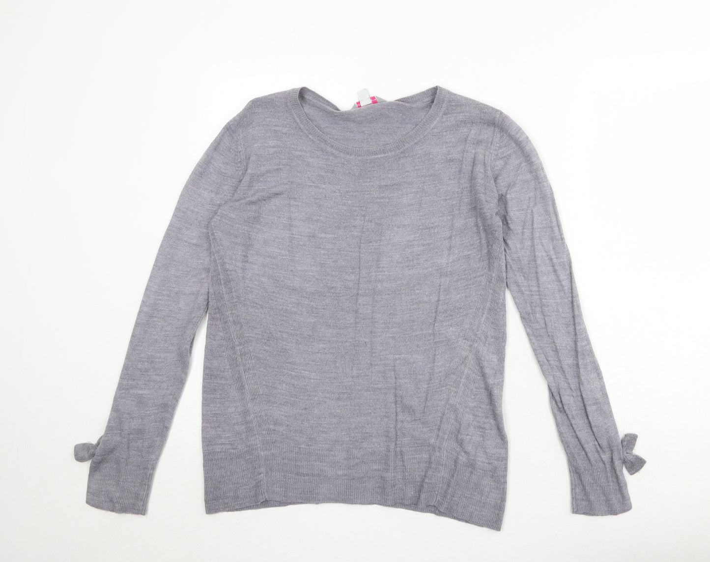 Dorothy Perkins Womens Grey Round Neck Acrylic Pullover Jumper Size 10
