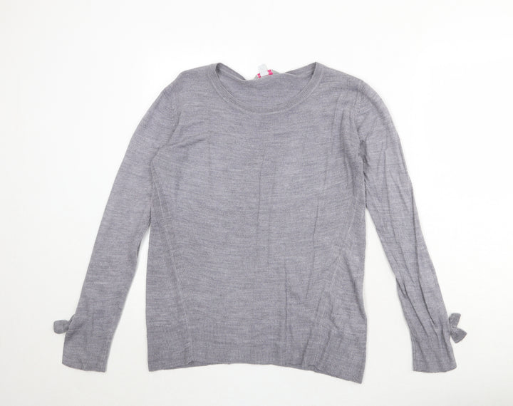 Dorothy Perkins Womens Grey Round Neck Acrylic Pullover Jumper Size 10