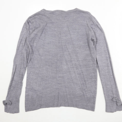 Dorothy Perkins Womens Grey Round Neck Acrylic Pullover Jumper Size 10