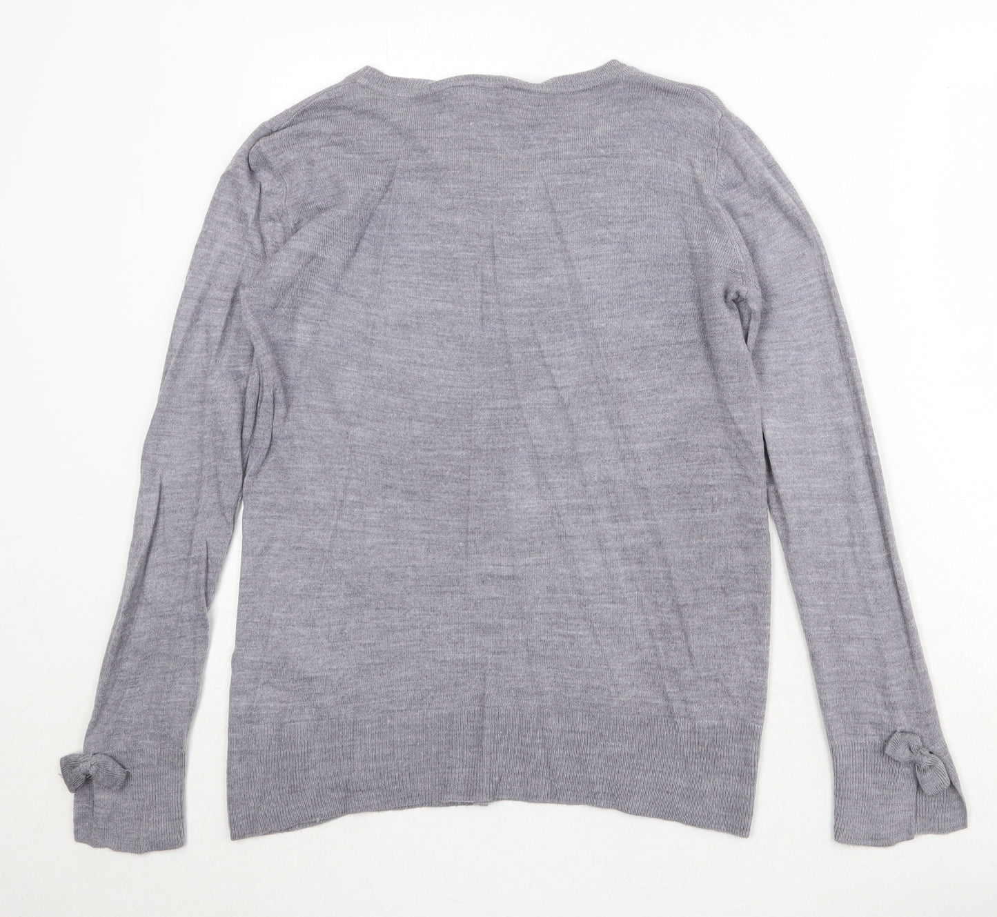 Dorothy Perkins Womens Grey Round Neck Acrylic Pullover Jumper Size 10