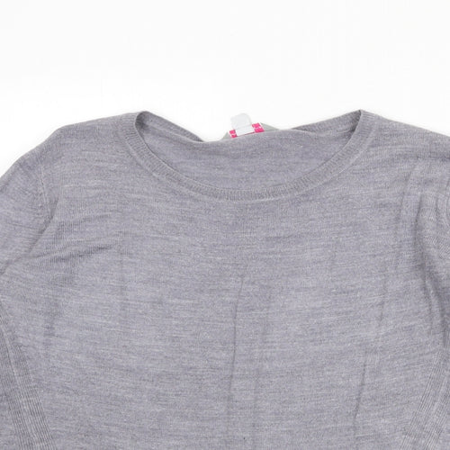 Dorothy Perkins Womens Grey Round Neck Acrylic Pullover Jumper Size 10