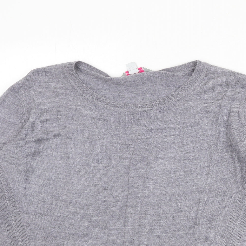 Dorothy Perkins Womens Grey Round Neck Acrylic Pullover Jumper Size 10